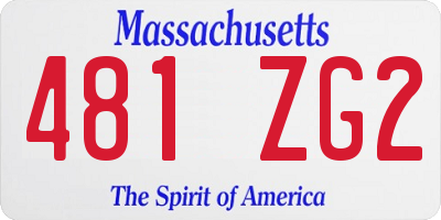 MA license plate 481ZG2