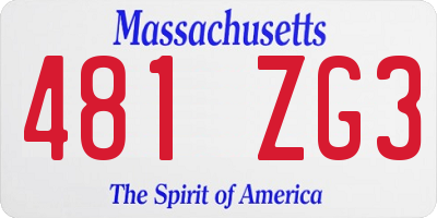 MA license plate 481ZG3