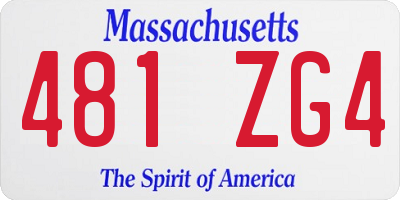 MA license plate 481ZG4