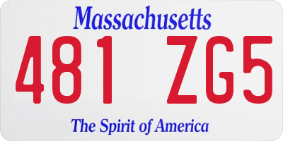MA license plate 481ZG5