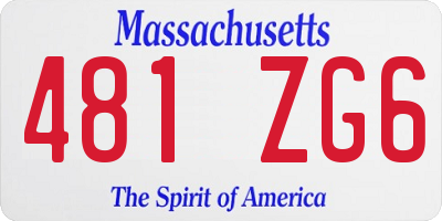 MA license plate 481ZG6