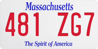 MA license plate 481ZG7