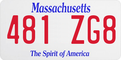 MA license plate 481ZG8