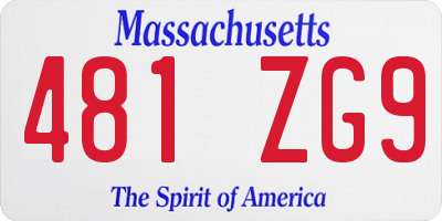 MA license plate 481ZG9