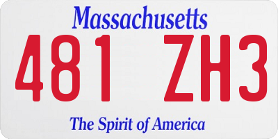 MA license plate 481ZH3