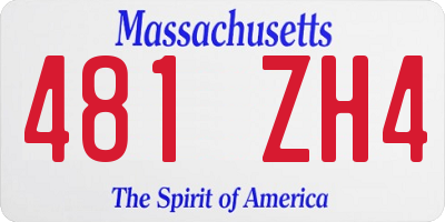 MA license plate 481ZH4