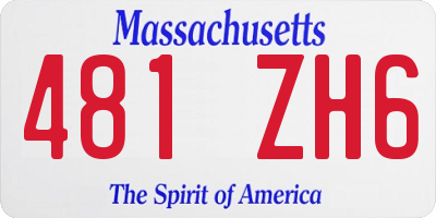 MA license plate 481ZH6