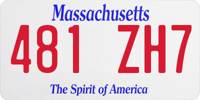 MA license plate 481ZH7