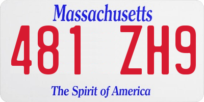 MA license plate 481ZH9