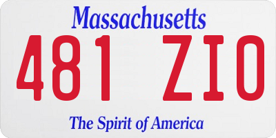 MA license plate 481ZI0