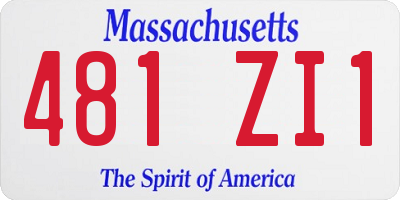 MA license plate 481ZI1