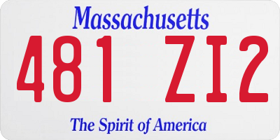MA license plate 481ZI2