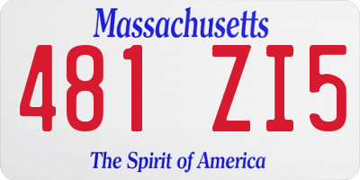 MA license plate 481ZI5