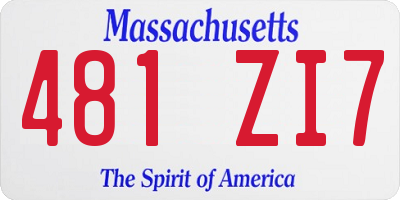 MA license plate 481ZI7