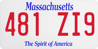 MA license plate 481ZI9