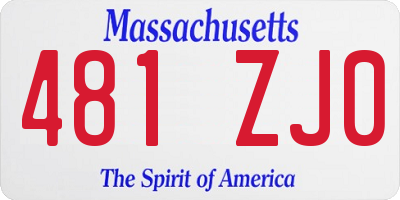 MA license plate 481ZJ0