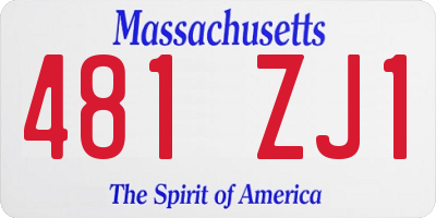 MA license plate 481ZJ1