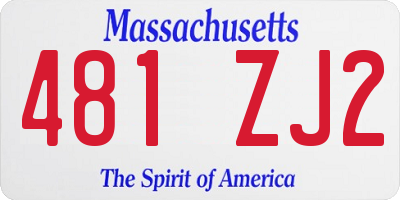 MA license plate 481ZJ2