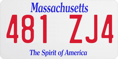 MA license plate 481ZJ4