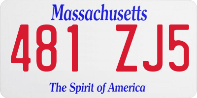 MA license plate 481ZJ5
