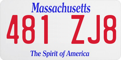 MA license plate 481ZJ8