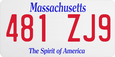MA license plate 481ZJ9