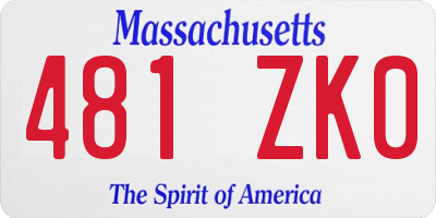 MA license plate 481ZK0