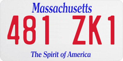 MA license plate 481ZK1