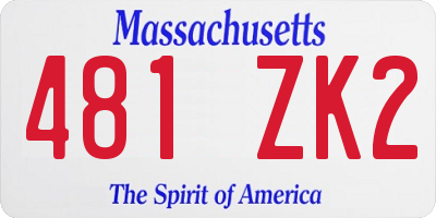 MA license plate 481ZK2