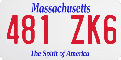MA license plate 481ZK6