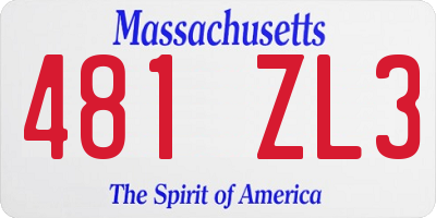 MA license plate 481ZL3