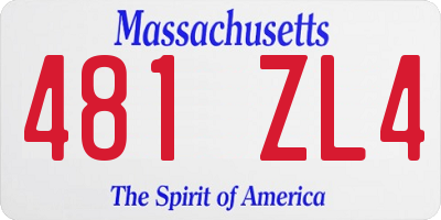 MA license plate 481ZL4