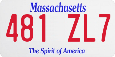 MA license plate 481ZL7