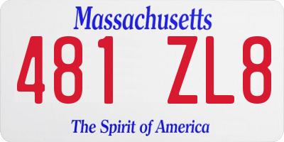 MA license plate 481ZL8