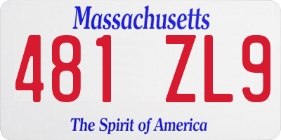 MA license plate 481ZL9