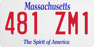 MA license plate 481ZM1