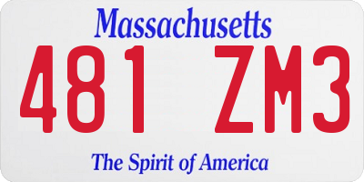 MA license plate 481ZM3