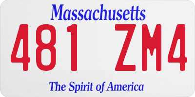 MA license plate 481ZM4
