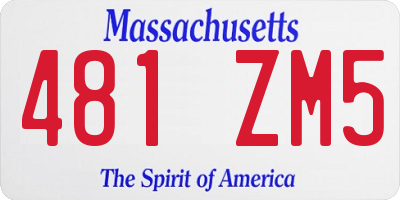 MA license plate 481ZM5