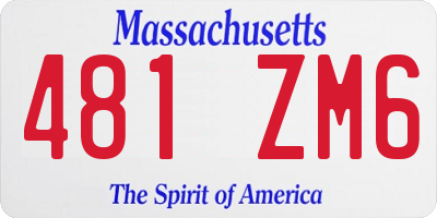 MA license plate 481ZM6