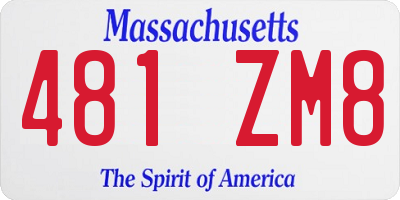 MA license plate 481ZM8