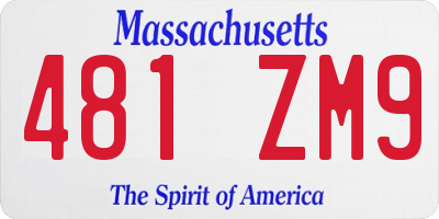 MA license plate 481ZM9