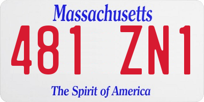 MA license plate 481ZN1
