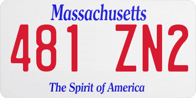 MA license plate 481ZN2