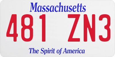MA license plate 481ZN3
