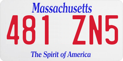 MA license plate 481ZN5