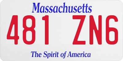 MA license plate 481ZN6