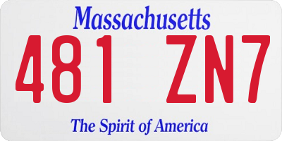 MA license plate 481ZN7