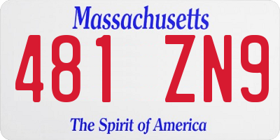 MA license plate 481ZN9