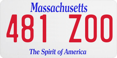 MA license plate 481ZO0